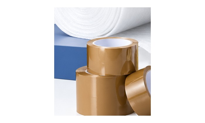 Brown packaging tape rolls